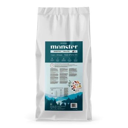 OBS Dåligt datum!Monster Dog Orignal Sensitive White Fish 17 kg