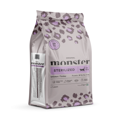 Monster Original Sterilized Cat – Chicken/Turkey 2 kg