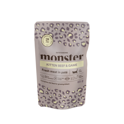Monster Cat Pouches Kitten Beef/Game 85g