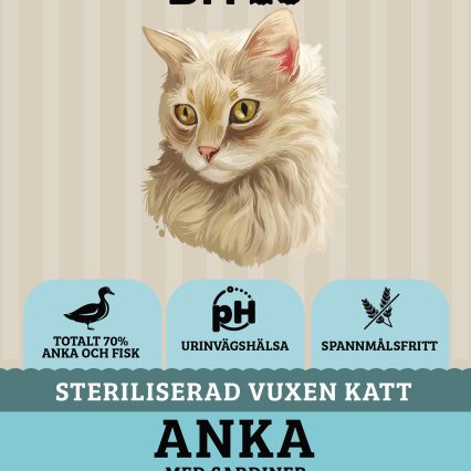 Askebites Steriliserad Vuxen Katt Anka Och Sardiner 1,5kg