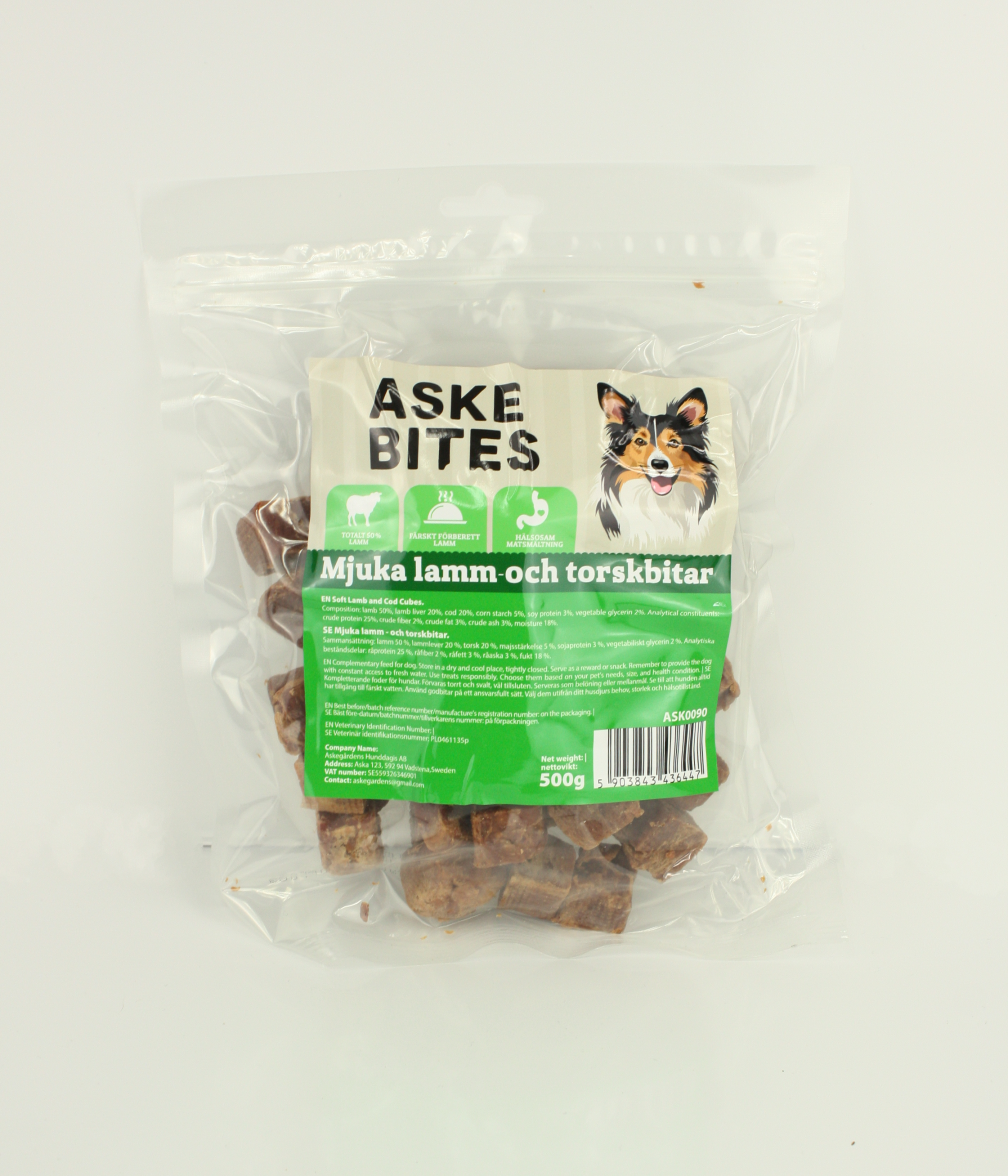 Askebites Lamm Och Torsk kuber 500g